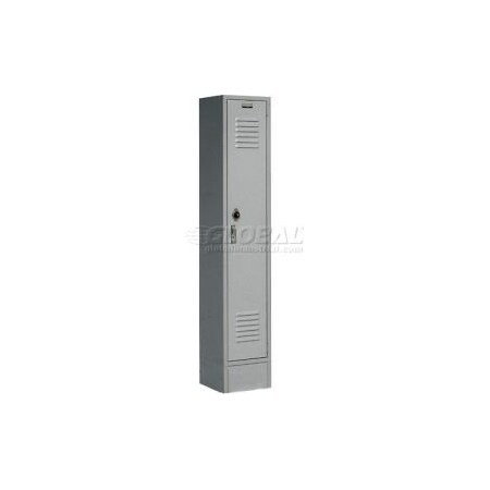 Global Equipment Paramount Single Tier 1 Door Locker, 12"Wx18"Dx60"H, Gray, Unassembled 652064GY